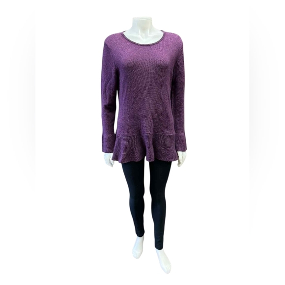 Claudia Nichole NWT Sweater Purple 90% Superwash Merino Wool 10% Cashmere Large - Picture 2 of 10